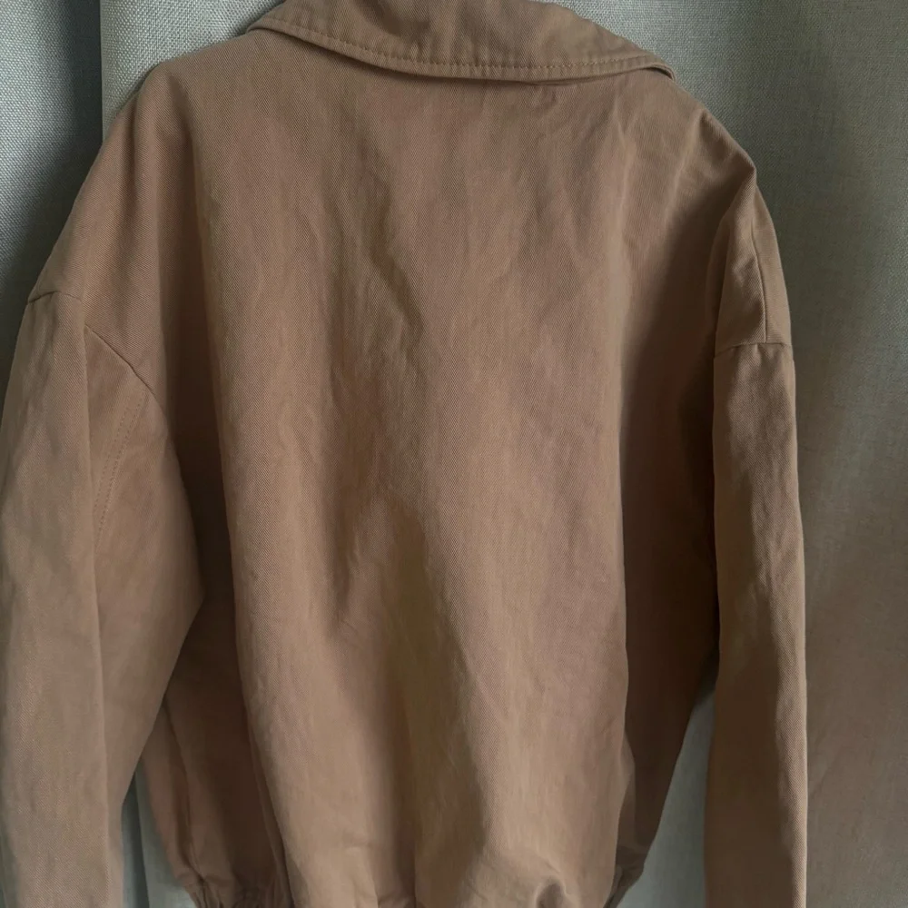 Zara Girls Utility Tan Cotton Pocket Jacket 13-14 Elastic Hem Lined